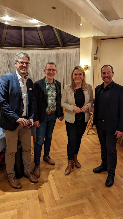 BM Kaisersbach: Michael Clauss, BM Welzheim: Thomas Bernlöhr,  MdB: Christina Stumpp, BM Alfdorf: Ronald Kröz
